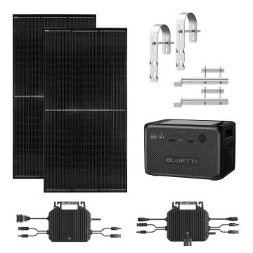 Sistem fotovoltaic de balcon cu invertor 800W, panouri 2x 255W si baterie 2150Wh (Kit 2x 255W - B210 BASB-02)