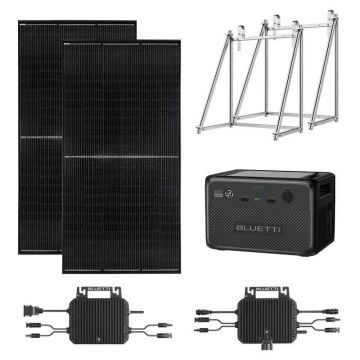 Sistem fotovoltaic de balcon cu invertor 800W, panouri 2x 400W si baterie 2150Wh (Kit 2x 400W - B210 BASB-01)