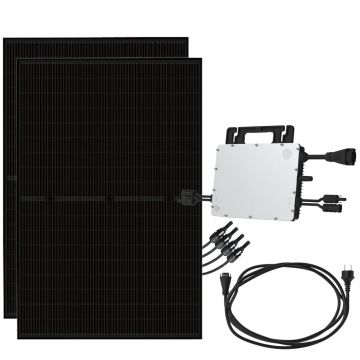Sistem fotovoltaic de balcon cu micro-invertor 800W, 2 x panouri negre 450W Trina Bifaciale