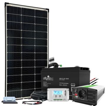 Sistem fotovoltaic off-grid 130W, acumulator AGM 100Ah si invertor 500W, Autarkic S-Master