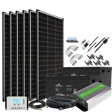 Sistem fotovoltaic off-grid 24V 1200W, doi acumulatori 260Ah, invertor 3000W, Autarkic XXL-Master