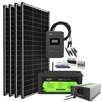 Sistem fotovoltaic off-grid 24V 800W solar, acumulator 100Ah si invertor 2000W, Autark Pro XL