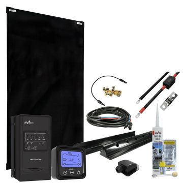 Sistem fotovoltaic rulota off-grid 155W, MPPT 30A, panou solar negru, MobileBlack l
