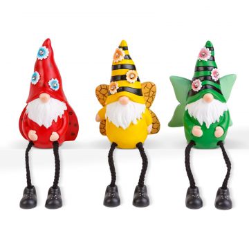 Spiridusi solari cu picioare - 3 tipuri - 3 LED-uri alb cald - 13,5 cm