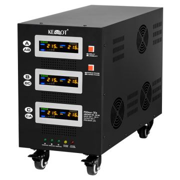 Stabilizator Servomotor Trifazat 30kVA KEMOT, 30000VA,  Protectie Supratensiune, Eficienta 98%, Transformator Toroidal, Display LCD
