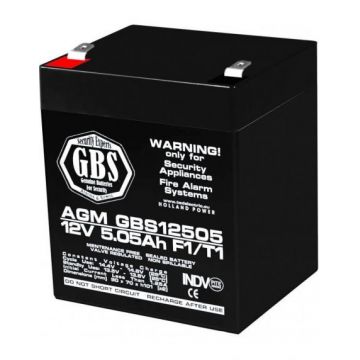 Acumulator 12V Sisteme Alarma, Dimensiuni 90 x 70 x 107 mm, Baterie 12V 5.05Ah F1, TED Electric GBS