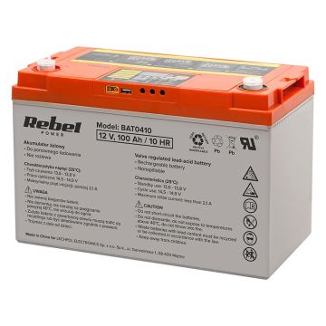 Acumulator Gel Plumb Rebel, Deep cycle, Afisaj, 12V 100AH - BAT0410