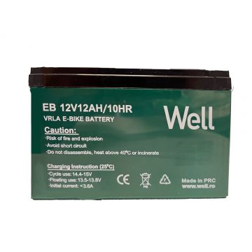 Acumulator plumb acid biciclete electrice Well 12V 12Ah, terminal M5