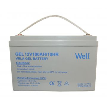 acumulator plumb acid cu gel well 12v 100ah, terminal m8
