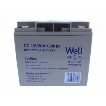 acumulator plumb acid deep cycle well 12v 20ah, terminal m5