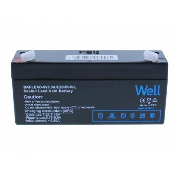 acumulator plumb acid well 6v 3.3ah, terminal t1