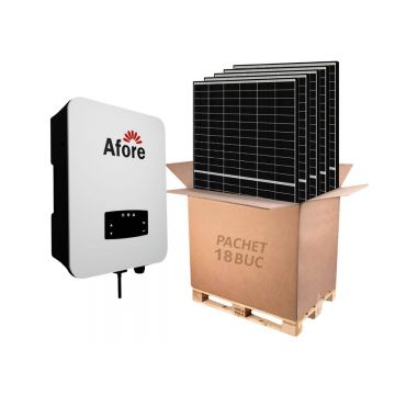 Kit invertor On-Grid trifazat Afore, 8KW si 18 panouri fotovoltaice monocristaline 460W Canadian Solar, BNT008KTL-460W-1