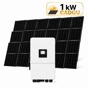 Sistem fotovoltaic 15kW (14 + 1 kW CADOU), invertor trifazat hibrid si 33 panouri Canadian Solar N-Type TOPCon, monocristalin, 460 Wp, 144 celule, rama neagra