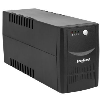 UPS 800VA/480W, 2 prize, cu baterie, Rebel KOM0552